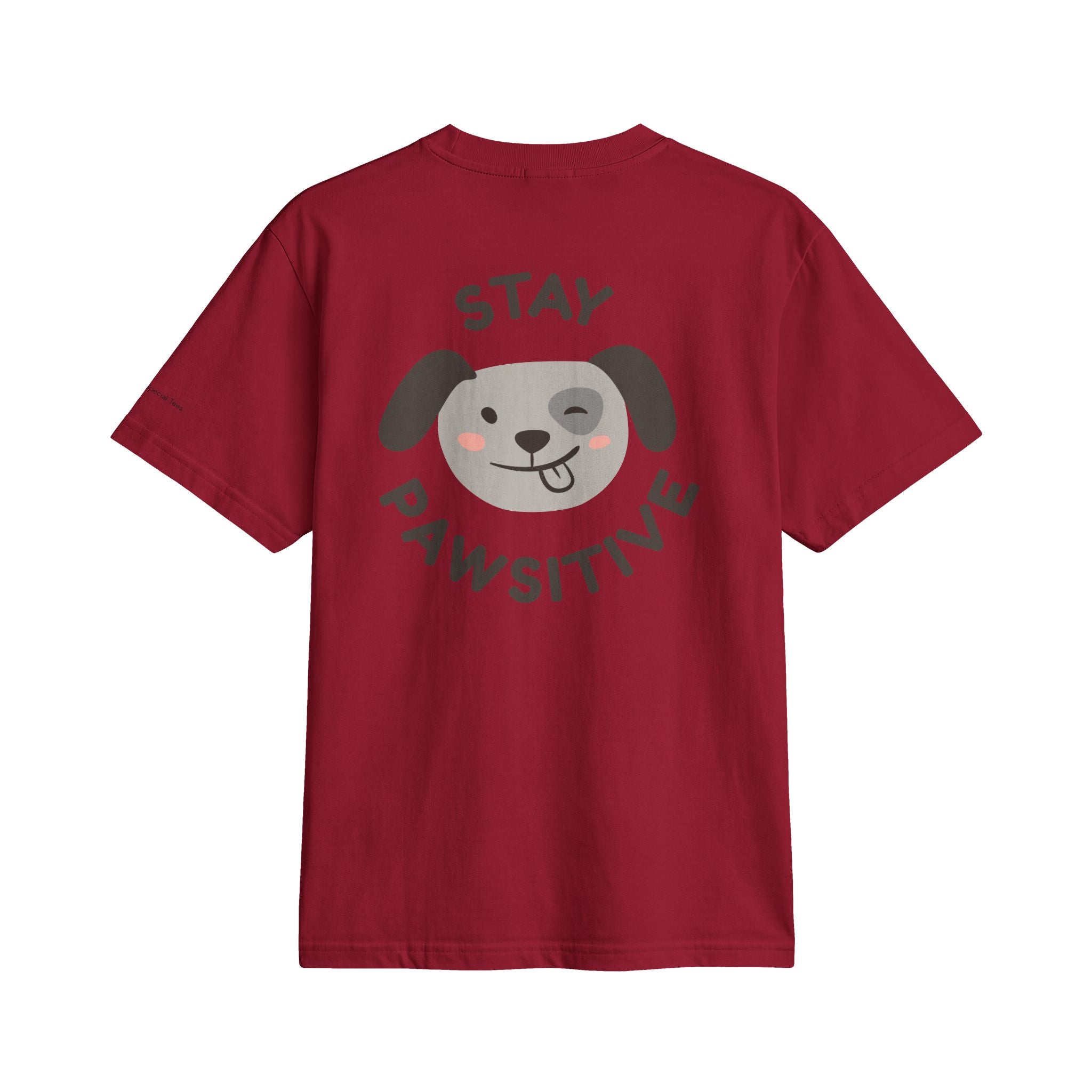 Stay Pawsitive Dog T‑Shirt — Cute Paw Print Graphic Tee
