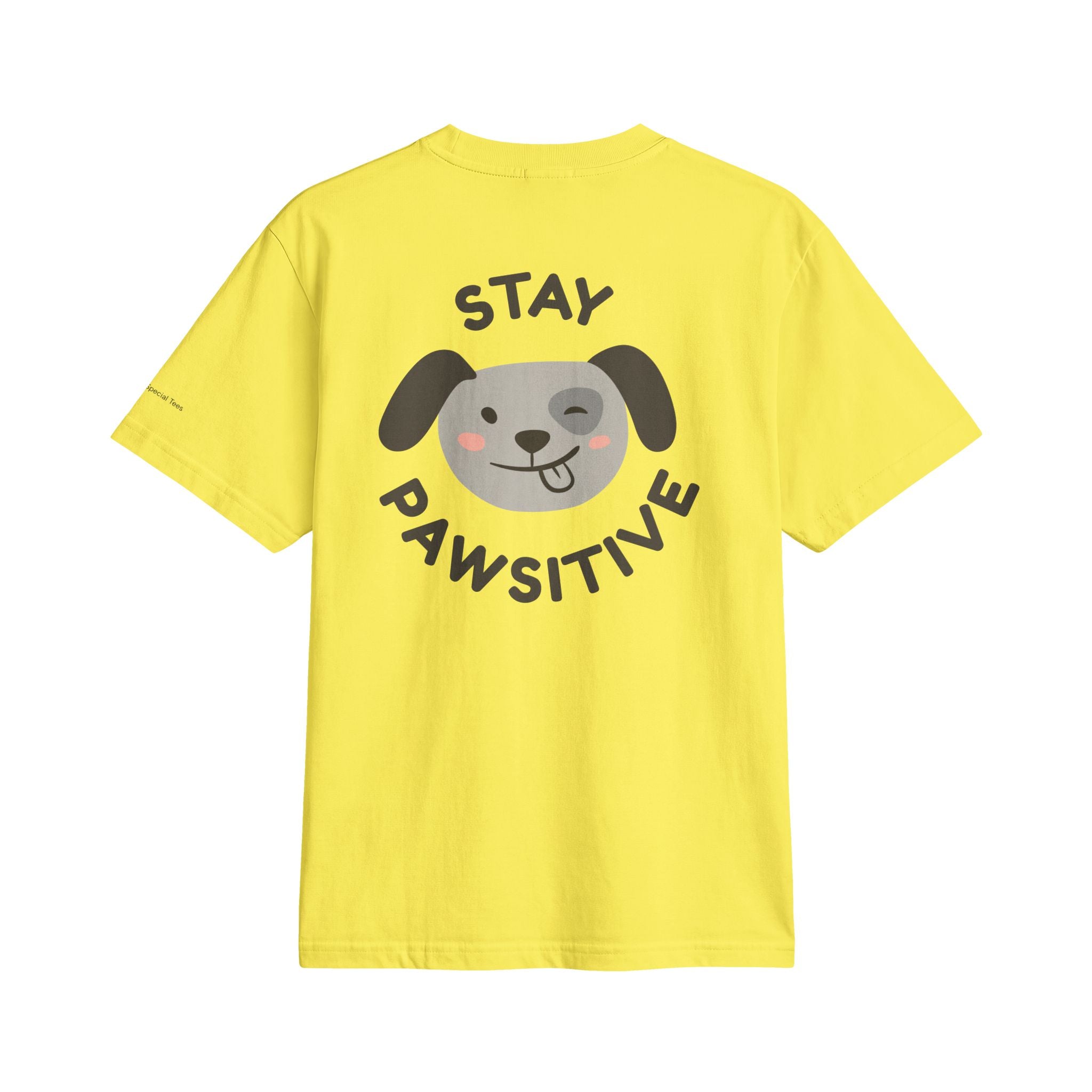 Stay Pawsitive Dog T‑Shirt — Cute Paw Print Graphic Tee