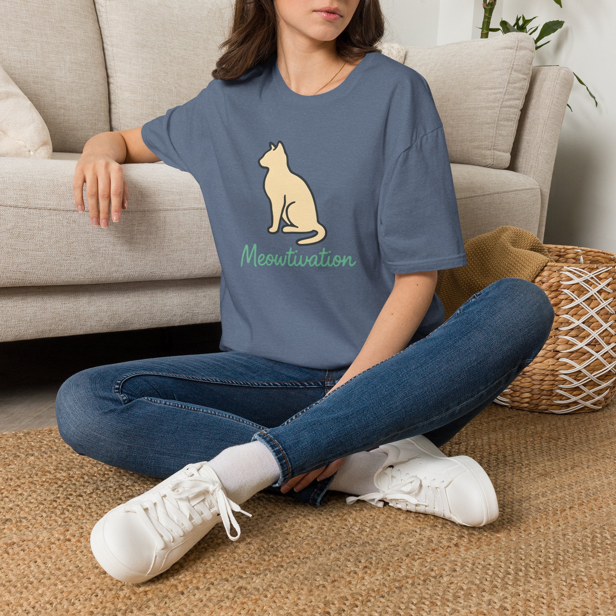 Meowtivation Cat Illustration T-Shirt