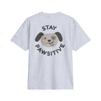 Stay Pawsitive Dog T‑Shirt — Cute Paw Print Graphic Tee