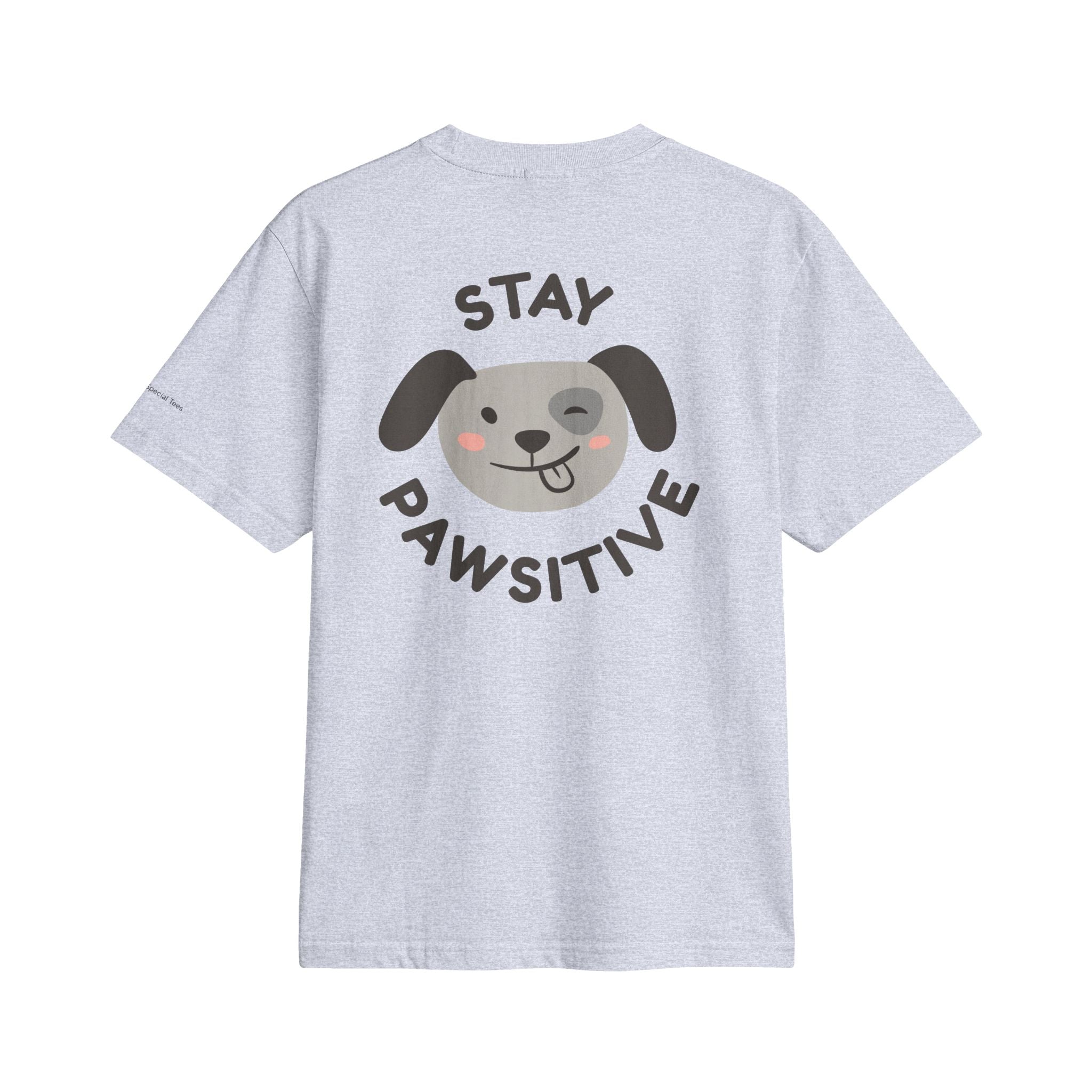 Stay Pawsitive Dog T‑Shirt — Cute Paw Print Graphic Tee