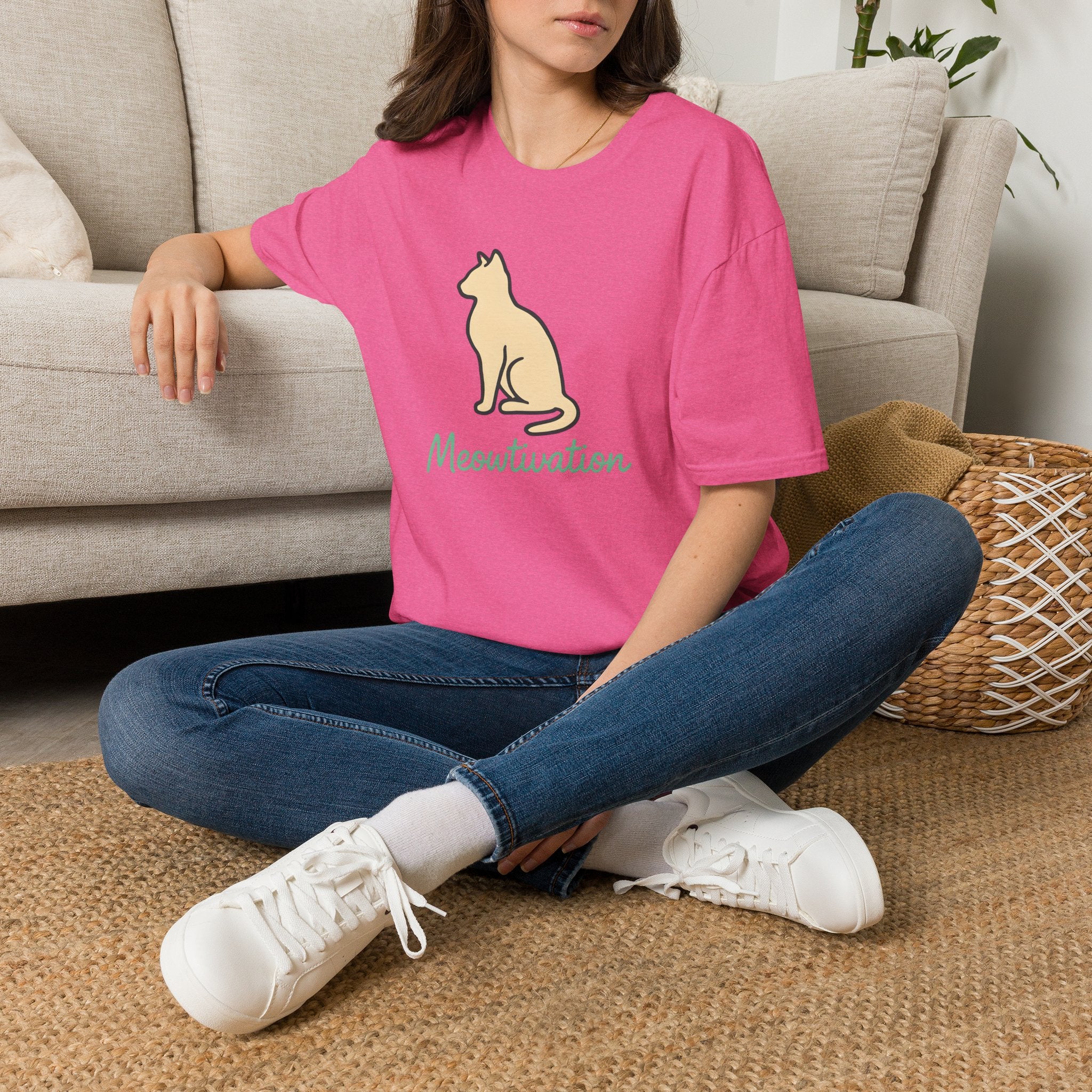 Meowtivation Cat Illustration T-Shirt