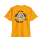 Stay Pawsitive Dog T‑Shirt — Cute Paw Print Graphic Tee