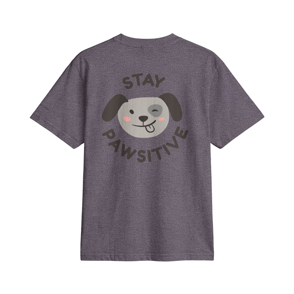 Stay Pawsitive Dog T‑Shirt — Cute Paw Print Graphic Tee