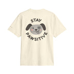 Stay Pawsitive Dog T‑Shirt — Cute Paw Print Graphic Tee