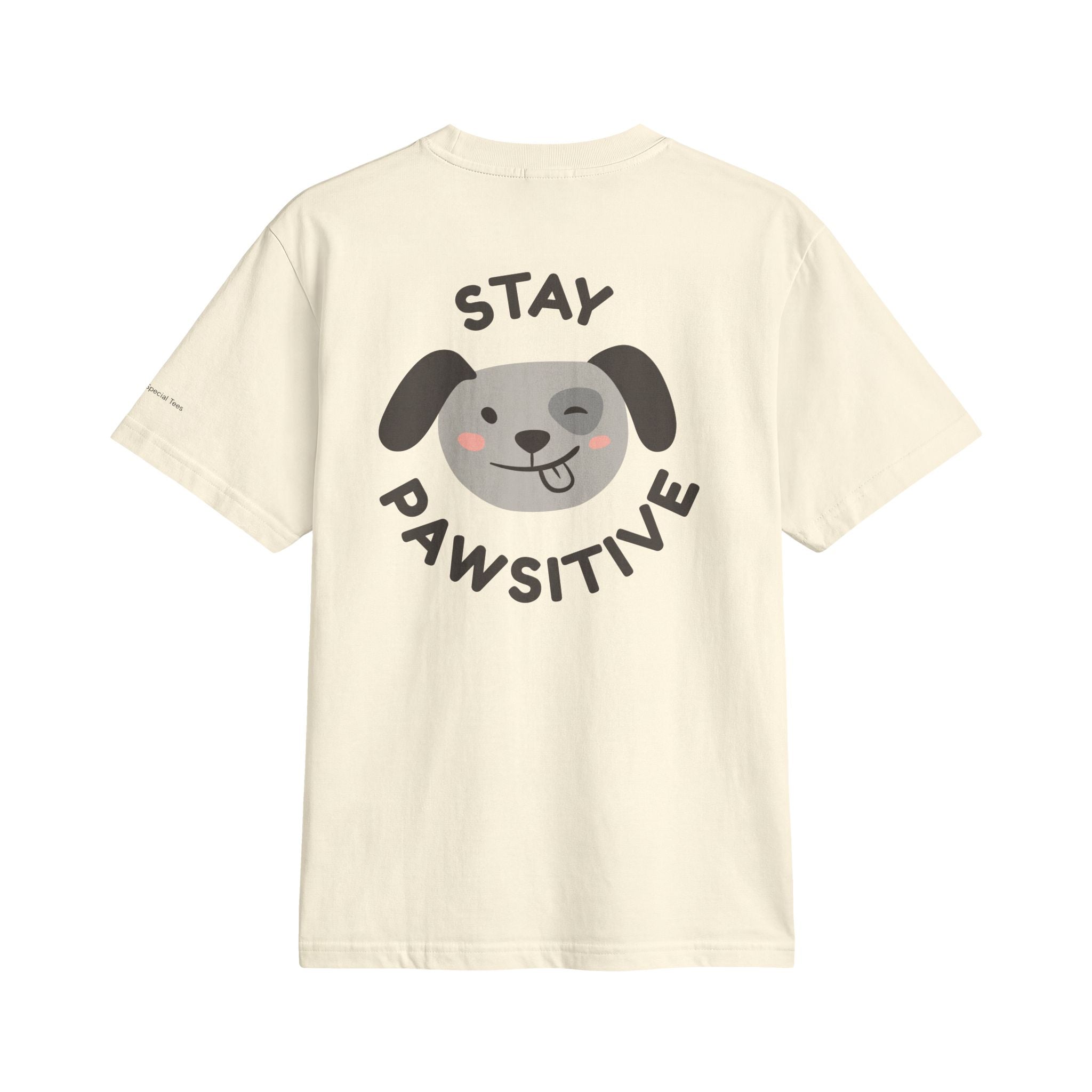 Stay Pawsitive Dog T‑Shirt — Cute Paw Print Graphic Tee