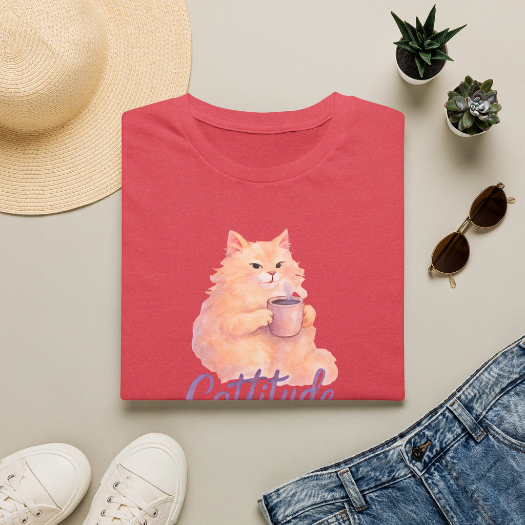 Cat with Coffee Cup T-Shirt