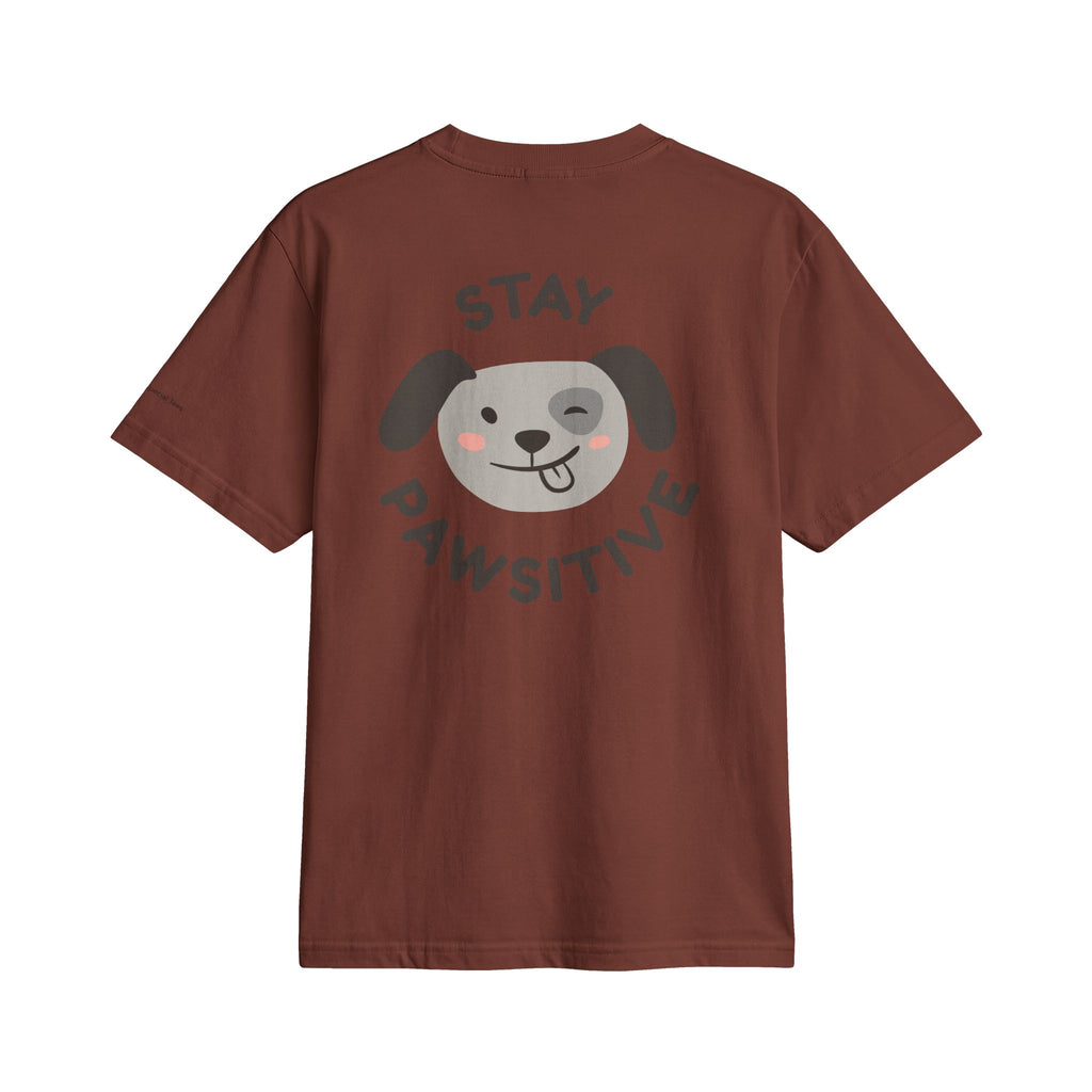 Stay Pawsitive Dog T‑Shirt — Cute Paw Print Graphic Tee