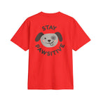 Stay Pawsitive Dog T‑Shirt — Cute Paw Print Graphic Tee
