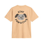 Stay Pawsitive Dog T‑Shirt — Cute Paw Print Graphic Tee